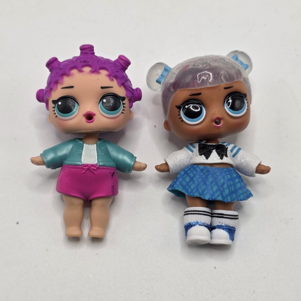 LOL Surprise Doll Lot of 2 MGA 2018‎ Glitter Hair Fashion Dolls With Outfits